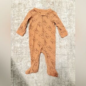 Carter's Tan Ribbed Koalas Pattern Footie size 9M